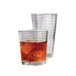 Circleware 15.75 oz. & 12.5 oz. Highball Glass Set of 16 - Premium Drinkware for Cocktails & Entertaining -Drinkware Shop clear circleware highball glasses 40228 am 1f 1000