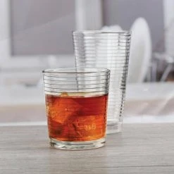 Circleware 15.75 oz. & 12.5 oz. Highball Glass Set of 16 - Premium Drinkware for Cocktails & Entertaining -Drinkware Shop clear circleware highball glasses 40228 am 31 1000