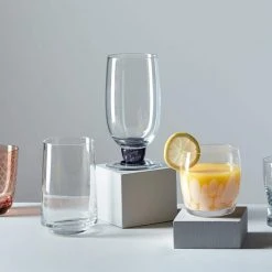 Denby Natural Canvas 16.90 oz. Clear Glass Tumblers (Set of 2) – Premium Drinking Glasses -Drinkware Shop clear denby drinking glasses sets cnv 802 2 31 1000