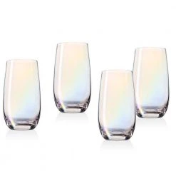 Godinger Montery 13.5 oz. Crystal Tumblers, Set of 4 - Elegant Drinking Glasses for Wine, Cocktails, and Beverages