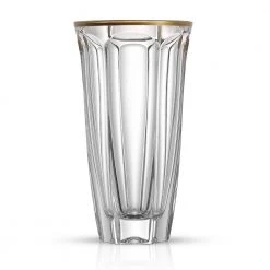 JoyJolt Windsor 8.7 oz. Gold Rim Crystal Highball Glasses, Set of 2 – Elegant Cocktail Drinkware -Drinkware Shop clear gold joyjolt highball glasses jwi10145 44 1000