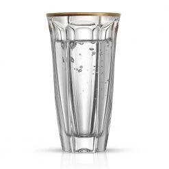 JoyJolt Windsor 8.7 oz. Gold Rim Crystal Highball Glasses, Set of 2 – Elegant Cocktail Drinkware -Drinkware Shop clear gold joyjolt highball glasses jwi10145 4f 1000