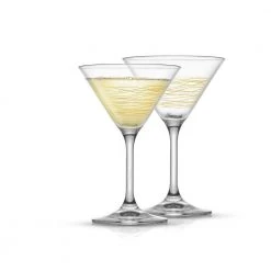 JoyJolt Golden Royale 6.5 oz. European Crystal Martini Glasses - Set of 2, Elegant Cocktail Glasses for Stylish Entertaining -Drinkware Shop clear gold joyjolt martini glasses jgo10174 4f 1000