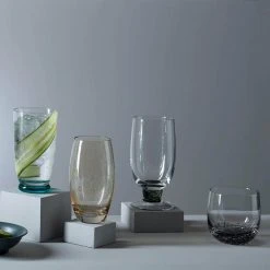 Denby Jet 10.14 oz. Clear/Green Glass Tumblers, Set of 2 - Premium Drinking Glasses -Drinkware Shop clear green denby drinking glasses sets jet 801 2 31 1000