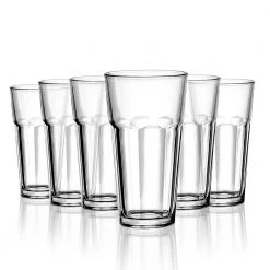 13.5 oz. Modern Crystal Soda Glass Highball Glass (Set of 6) - Premium Cocktail Glasses by Amisglass