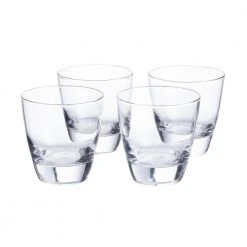 Egerton 10.75 oz. Double Old-Fashioned Whiskey Glasses (Set of 4) - Elegant Cocktail Drinkware -Drinkware Shop clear home decorators collection whiskey glasses p7783 a0 1000