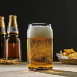 JoyJolt Classic Can Shaped 17 oz. Tumbler Drinking Highball Glass Cups (Set of 6) - Elegant Cocktail Glasses for Home Bar -Drinkware Shop clear joyjolt highball glasses jg10278 fa 1000