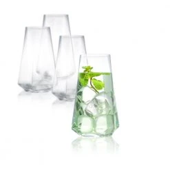 JoyJolt Infiniti 18 oz. Highball Glasses - Set of 4 | Elegant Cocktail Glasses for Any Beverage