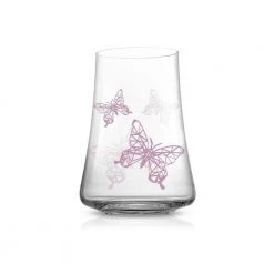 JoyJolt Meadow Butterfly 17 oz. Crystal Highball Glass Set - Set of 2 -Drinkware Shop clear joyjolt highball glasses jme10164 4f 1000