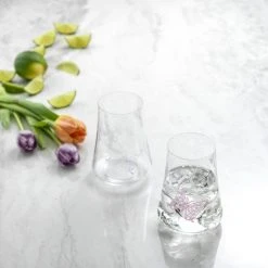 JoyJolt Meadow Butterfly 17 oz. Crystal Highball Glass Set - Set of 2 -Drinkware Shop clear joyjolt highball glasses jme10164 76 1000