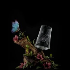 JoyJolt Meadow Butterfly 17 oz. Crystal Highball Glass Set - Set of 2 -Drinkware Shop clear joyjolt highball glasses jme10164 fa 1000