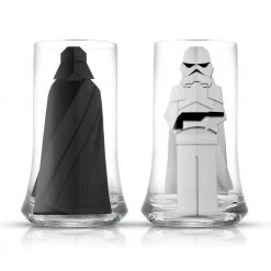JoyJolt Star Wars Beware The Dark Side 18.5 oz. Tall Drinking Glass Set of 2 - Highball Glasses for Cocktails, Soda, and More