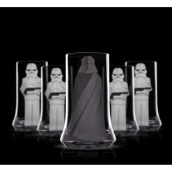 JoyJolt Star Wars Beware The Dark Side 18.5 oz. Tall Drinking Glass Set of 2 - Highball Glasses for Cocktails, Soda, and More -Drinkware Shop clear joyjolt highball glasses jsw10831 76 1000