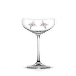 JoyJolt Meadow Butterfly 14 oz. Crystal Stemmed Martini Coupe Glass Set (Set of 2) - Elegant Cocktail Glasses -Drinkware Shop clear joyjolt martini glasses jme10165 4f 1000