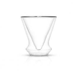 JoyJolt Cosmo 5 oz. Clear Borosilicate Glass Double Wall Stemless Martini Glass (Set of 4)