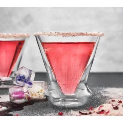 JoyJolt Cosmo 5 oz. Clear Borosilicate Glass Double Wall Stemless Martini Glass (Set of 4) -Drinkware Shop clear joyjolt martini glasses mcsd20263 c3 1000