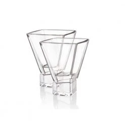 JoyJolt Carre Square 8 oz. Martini Glasses - Set of 4 - Elegant Cocktail Glassware