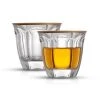 JoyJolt Windsor 7.4 oz. Gold Rim Crystal Whiskey Glass Double Old Fashion Set - Elegant Set of 2