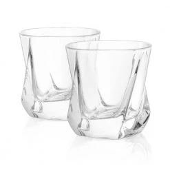 JoyJolt Aurora 8 oz. Crystal Whiskey Glasses - Set of 4, Elegant Cocktail Glasses for Whiskey, Scotch, and Bourbon