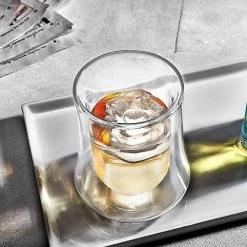JoyJolt Cosmo 8 oz. Clear Borosilicate Glass Double Wall Whiskey Glasses (Set of 4) -Drinkware Shop clear joyjolt whiskey glasses mcsd20265 c3 1000