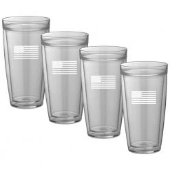 Kasualware U.S.A. 22 oz. Doublewall Tall Tumbler (Set of 4) - Durable & Stylish Drinking Glasses by Kraftware