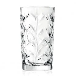 12 oz. RCR Laurus Crystal Highball Glasses - Set of 6 by Lorren Home Trends - Elegant Cocktail Glasses for Home Bar