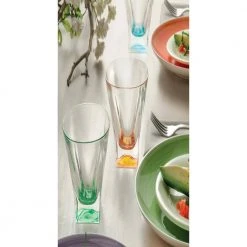 Lorren Home Trends 12 oz. Fusion Crystal Multicolor High Ball Glass - Elegant Cocktail Glassware -Drinkware Shop clear lorren home trends highball glasses 259930 4f 1000