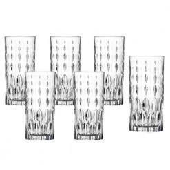 11 oz. Marilyn Crystal Highball Glass Set of 6 - Elegant Cocktail Glasses by Lorren Home Trends