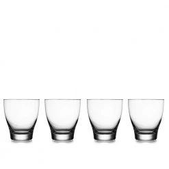 Nambe Vie 9 oz. Double Old Fashioned Glass (4-Pack) - Premium Whiskey Cocktail Glasses