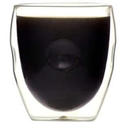 Ozeri Moderna Artisan Series 8 oz. Double Wall Beverage Glasses, Set of 4 - Elegant & Durable Drinking Glasses for Coffee, Tea, and Cocktails -Drinkware Shop clear ozeri drinking glasses sets dw080a 40 1000