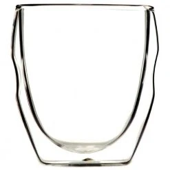 Ozeri Moderna Artisan Series 8 oz. Double Wall Beverage Glasses, Set of 4 - Elegant & Durable Drinking Glasses for Coffee, Tea, and Cocktails