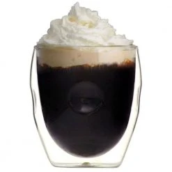 Ozeri Moderna Artisan Series 8 oz. Double Wall Beverage Glasses, Set of 4 - Elegant & Durable Drinking Glasses for Coffee, Tea, and Cocktails -Drinkware Shop clear ozeri drinking glasses sets dw080a 66 1000