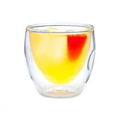 Ozeri Moderna Artisan Series Double Wall 8 oz. Beverage Glasses - Set of 8 - Elegant Drinking Glasses for Tea, Coffee & More -Drinkware Shop clear ozeri drinking glasses sets dw080a 8 fa 1000