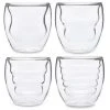 Ozeri Curva Artisan Series 8 oz. Double Wall Beverage Glasses and Tumblers, Set of 4