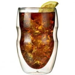 Ozeri Serafino 12 oz. Double Wall Beverage and Coffee Glasses - Set of 4, Elegant & Durable Drinking Glasses for Hot and Cold Beverages -Drinkware Shop clear ozeri drinking glasses sets dw12s 4 66 1000