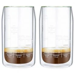 Ozeri Moderna Artisan Series 15 oz. Double Wall Barista Coffee Glasses (Set of 2) -Drinkware Shop clear ozeri drinking glasses sets dw15c 2 66 1000