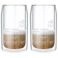 Ozeri Moderna Artisan Series 15 oz. Double Wall Barista Coffee Glasses (Set of 2) -Drinkware Shop clear ozeri drinking glasses sets dw15c 2 fa 1000
