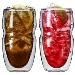 Ozeri Serafino Double Wall 16 oz. Insulated Iced Tea and Coffee Glasses (Set of 2) - BPA-Free, Thermal, Shatterproof -Drinkware Shop clear ozeri drinking glasses sets dw16s 2 76 1000