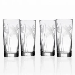 Rolf Glass Dragonfly 15 oz. Clear Highball Glass Set of 4 - Premium Cocktail Glasses