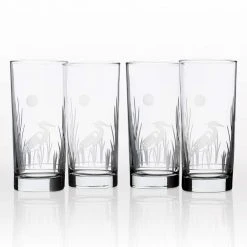 Heron 15 oz. Cooler Highball Glass Set of 4 – Premium Cocktail Glasses by Rolf Glass