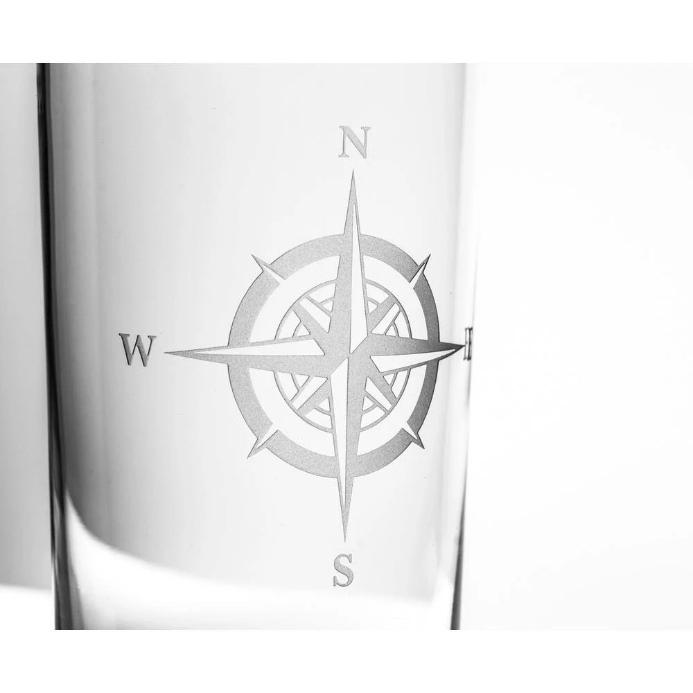 Rolf Glass Compass Rose 15 fl. oz. Highball Glasses - Set of 4 - Elegant Cocktail Glasses 3 Rolf Glass Compass Rose 15 fl. oz. Highball Glasses - Set of 4 - Elegant Cocktail Glasses - Image 3
