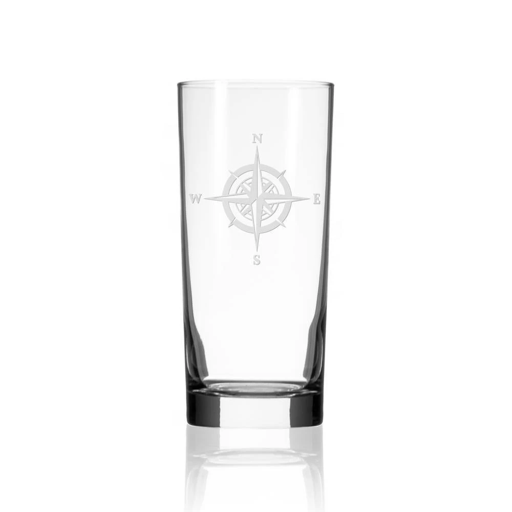 Rolf Glass Compass Rose 15 fl. oz. Highball Glasses - Set of 4 - Elegant Cocktail Glasses 2 Rolf Glass Compass Rose 15 fl. oz. Highball Glasses - Set of 4 - Elegant Cocktail Glasses - Image 2