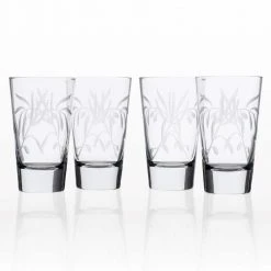 Rolf Glass Olive Branch Clear 15.5 oz. Highball Glasses (Set of 4) | Elegant Cocktail Glasses