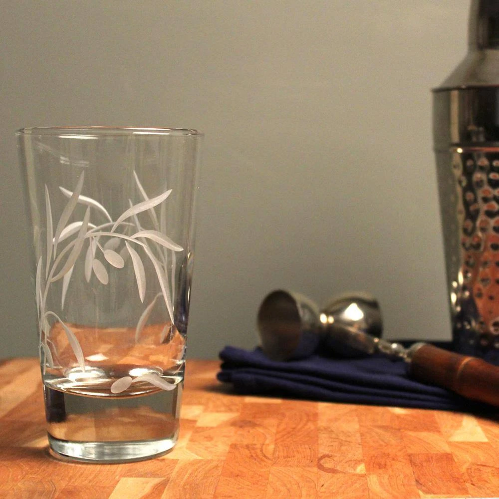 Rolf Glass Olive Branch Clear 15.5 oz. Highball Glasses (Set of 4) | Elegant Cocktail Glasses 3 Rolf Glass Olive Branch Clear 15.5 oz. Highball Glasses (Set of 4) | Elegant Cocktail Glasses - Image 3