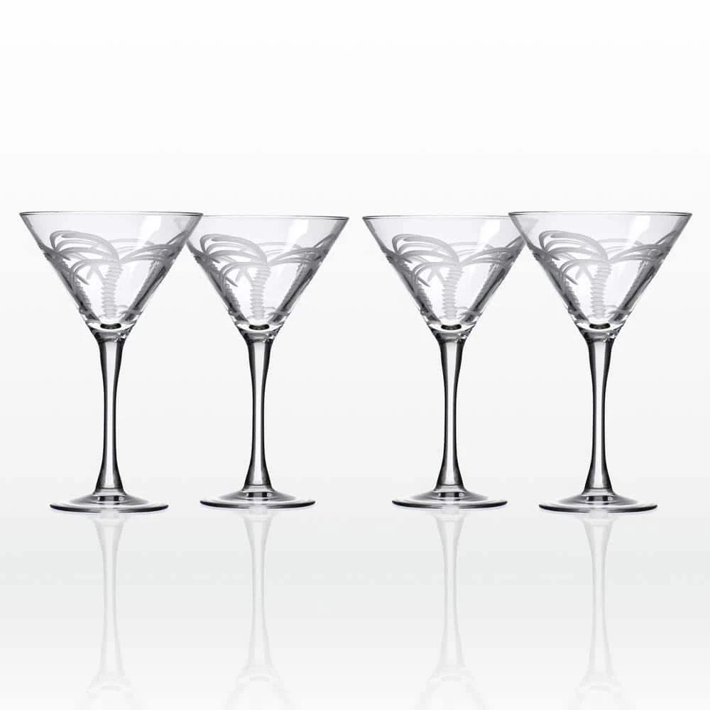 Palm Tree 10 oz. Clear Martini Glasses (Set of 4) - Elegant Cocktail Glassware by Rolf Glass 1 Palm Tree 10 oz. Clear Martini Glasses (Set of 4) - Elegant Cocktail Glassware by Rolf Glass