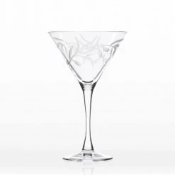 Rolf Glass Olive Branch Clear 10 oz. Martini Glass (Set of 4) - Elegant Cocktail Glasses -Drinkware Shop clear rolf glass martini glasses 302133 s4 1f 1000