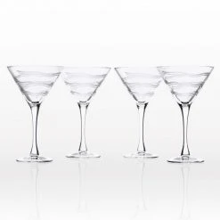 Good Vibrations 10 oz. Clear Martini Glasses (Set of 4) – Premium Cocktail Glassware by Rolf Glass