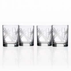 Set of 4 Dragonfly 13 oz. Clear Double Old Fashioned Glasses by Rolf Glass