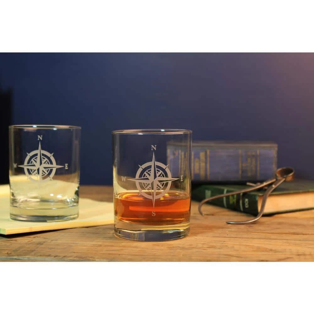 Compass Rose 13 fl. oz. Double Old Fashioned Glasses (Set of 4) - Premium Whiskey and Cocktail Glasses by Rolf Glass 4 Compass Rose 13 fl. oz. Double Old Fashioned Glasses (Set of 4) - Premium Whiskey and Cocktail Glasses by Rolf Glass - Image 4
