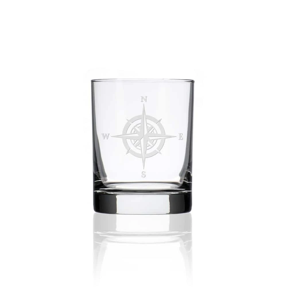 Compass Rose 13 fl. oz. Double Old Fashioned Glasses (Set of 4) - Premium Whiskey and Cocktail Glasses by Rolf Glass 2 Compass Rose 13 fl. oz. Double Old Fashioned Glasses (Set of 4) - Premium Whiskey and Cocktail Glasses by Rolf Glass - Image 2